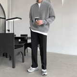 Chicmy-Korean style, Korean men's outfit, minimalist style, street fashionNo. 4000 DRAPE STRAIGHT WIDE PANTS