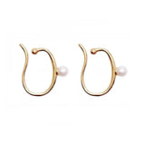 Chicmy-Minimalist Simulated Round Small Pearl Ear Cuff Earrings For Women