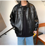 Chicmy-Graduation gift, Coachella Valley Music Festival Look,Black Soft Faux Leather MEN Jacket