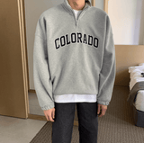 Chicmy-Korean style, Korean men's outfit, minimalist style, street fashion No. 4100 HALF ZIP-UP COLORADO TULENECK SWEATER