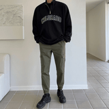 Chicmy-Korean style, Korean men's outfit, minimalist style, street fashion No. 4100 HALF ZIP-UP COLORADO TULENECK SWEATER