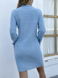 Chicmy-Beaded Cutout Rib-Knit Sweater Dress