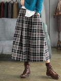 Chicmy-Artistic Retro Plaid A-Line Skirt