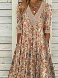 Chicmy Casual V Neck Floral Dress