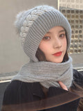 Chicmy-Casual Jacquard 7 Colors Scarf&Hat Set