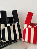 Chicmy-Striped Woven Handbag Bags Accessories