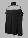 Chicmy-Batwing Sleeves See-Through High-Neck Blouses&Shirts Tops