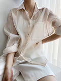 Chicmy-Original Simple Casual Solid Color Sun-Protection Blouse