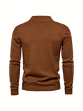 ChicMy-Fall Outfits   Men's Long Sleeve Turtleneck Knitted Sweater, Men's Casual Warm Solid Mid Stretch Pullover Sweater For Fall Winter