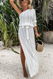 CHICMY-Women's Spring and Summer Outfits, Casual and Fashionable Knit Crochet Cover-Up