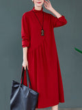 Chicmy-Original Solid High-Neck Knitting Dress