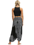 Chicmy-Black Ethnic Printed Loose Casual Yoga Bloomers