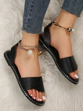 ChicmyPearl Ring Casual Flat Sandals