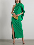 Chicmy-Casual  Asymmetric Split-Side Solid Color Maxi Dresses