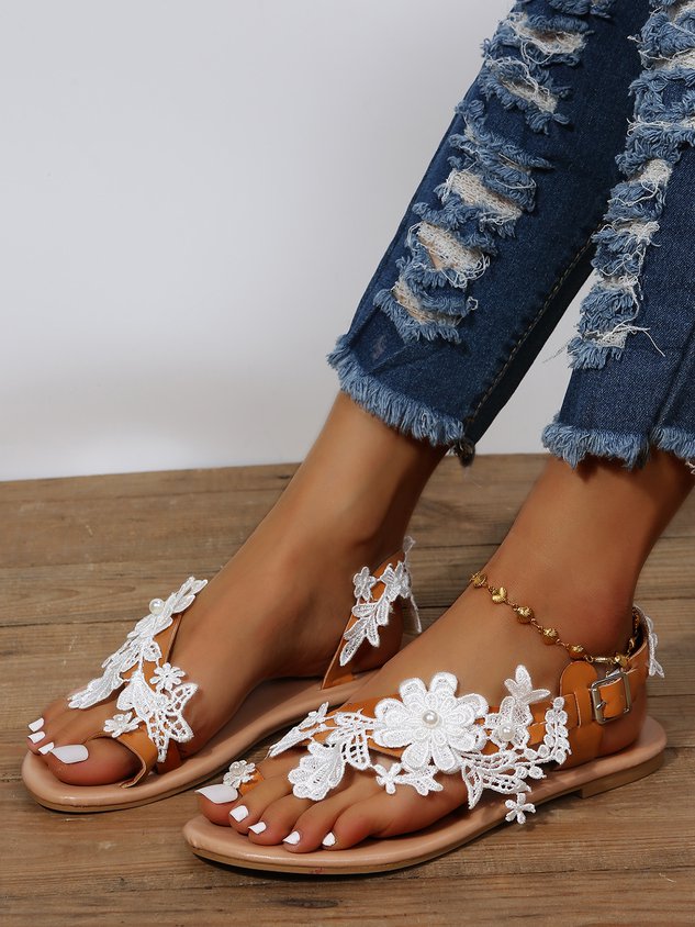 ChicmyJFN    White  Lace  Flower  Wedding  Women's  flip flops Sandals