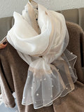 Chicmy-Sun-Protection Beaded See-Through Shawl&Scarf