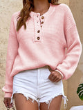 Chicmy-Casual Long Sleeves Solid Color Round-Neck Sweater Tops