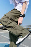 Chicmy-Graduation gift, Coachella Valley Music Festival Look,Loose Cargo Pockets Straight Casual Men Pants