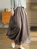 Chicmy-Casual Solid Color Chiffon Column Wide Leg Pants&Skirt