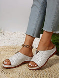 ChicmyVintage Hollow Out Wedge Slide Sandals