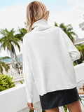 Chicmy-Casual Loose Solid Color High-Neck Long Sleeves Knitwear