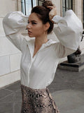 Chicmy-Long Sleeves Loose Buttoned Solid Color Lapel Collar Blouses&Shirts Tops