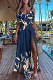 CHICMY-Women's Spring and Summer Outfits, Casual and Fashionable Sweet By The Sea Printed Slit Cover-Up Maxi Dress