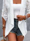 ChicmyPlain Lace Casual Shawl Collar Kimono