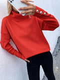 Chicmy-Casual Loose Solid Color High-Neck Long Sleeves Knitwear