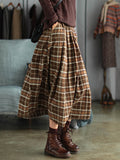 Chicmy-Artistic Retro Plaid A-Line Skirt