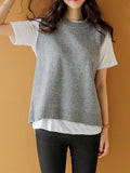 Chicmy-Fall Outfits Simple Sleeveless Loose Buttoned Solid Color Round-Neck Sweater Vest Outerwear