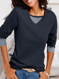 ChicmyStriped Loose Crew Neck Sweatshirt