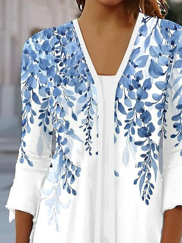 ChicmyLoose Flare Sleeve Casual Floral Kimono