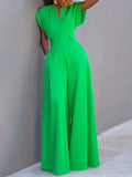 Chicmy-Urban Cap Sleeve Solid Color Wide Leg Jumpsuits