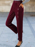 ChicmyRegular Fit Plain Casual Pants