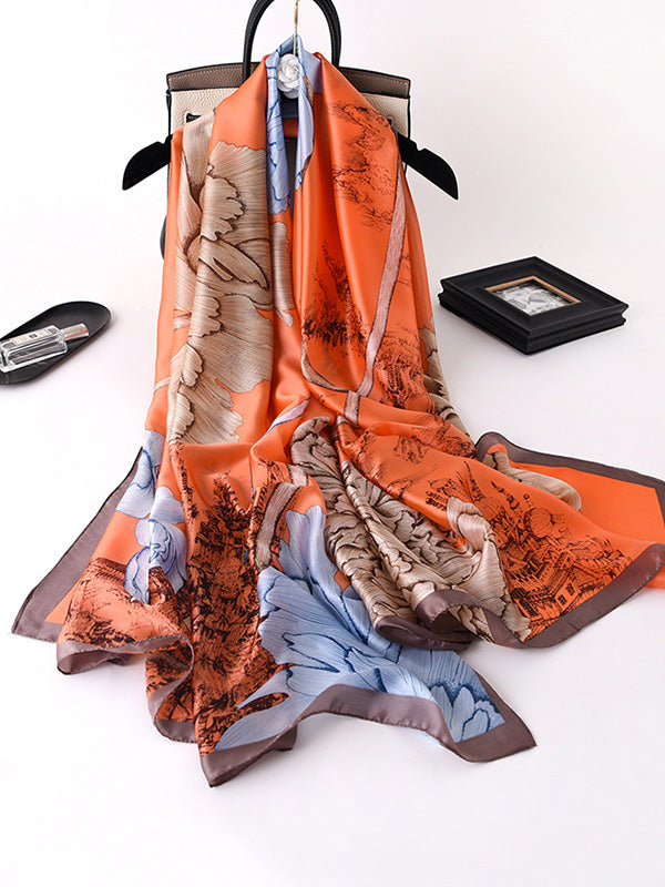 Chicmy-Vacation Floral Printed Shawl&Scarf