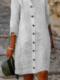 Chicmy- Loose Casual Striped Shirt Dress