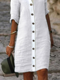 Chicmy Plain Cotton Casual Dress