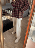 Chicmy-Korean style, Korean men's outfit, minimalist style, street fashion CREAM WIDE PANTS