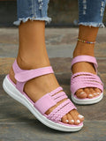 ChicmyCasual Braided Strappy Sandals with Velcro