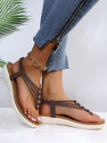 ChicmyJFN Beaded Thin Strap Bohemian Thong Sandals