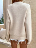 Chicmy-Casual Long Sleeves Solid Color Round-Neck Sweater Tops