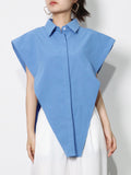 Chicmy-Original Solid Color Irregularity Geometry Blouse Tops