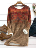 ChicmyEthnic Floral Fleece Warm Sweater