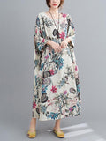 Chicmy-Vintage Floral Round-Neck Dress