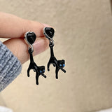 Chicmy-2023 New Funny Small Black Cat Earring for Women Girl Fashion Cute Animal Earrings Fashion Party Jewelry Gifts Wholesale