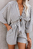 CHICMY-Women's Spring and Summer Outfits, Casual and Fashionable Wind In My Sails Cotton Pocketed Tie Romper