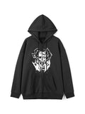 Chicmy-Men's Gothic Skull Print Oversized Hoodie