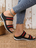 ChicmyEmbroidered Circle Casual Strap Slippers