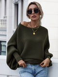 Chicmy-Casual Loose 6 Colors Off-The-Shoulder Long Sleeves Sweater Top